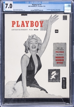 1953 "Playboy" Issue #1 CGC 7.0 Off-White To White Pages - First Playboy Issue